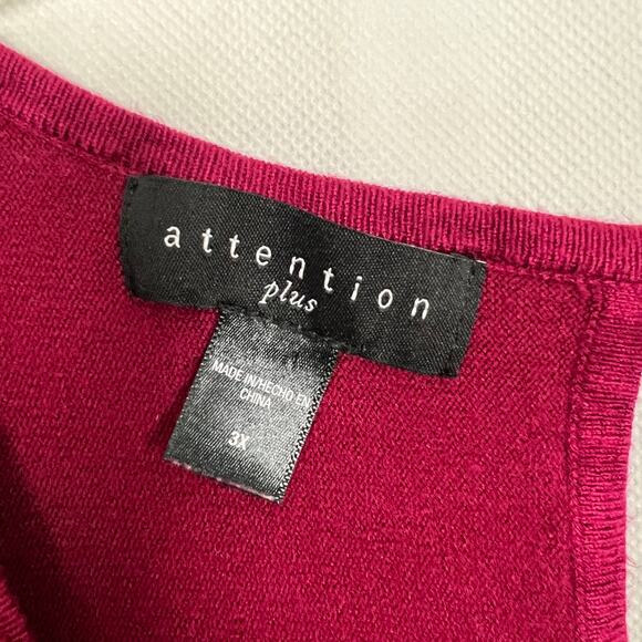 Attention Plus Women's Cold Shoulder Pink Sweater Top Size 3X - Picture 2 of 11